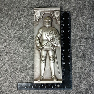 Marcus Designs Knight Plaque Signed J J Wader Medieval Gothic Armor England 12in